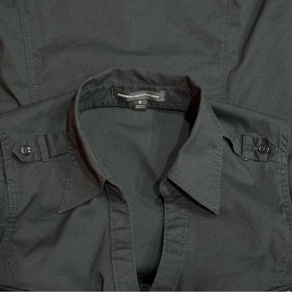 Express Design Studio-Collared Button Tank, EUC - Picture 4 of 12